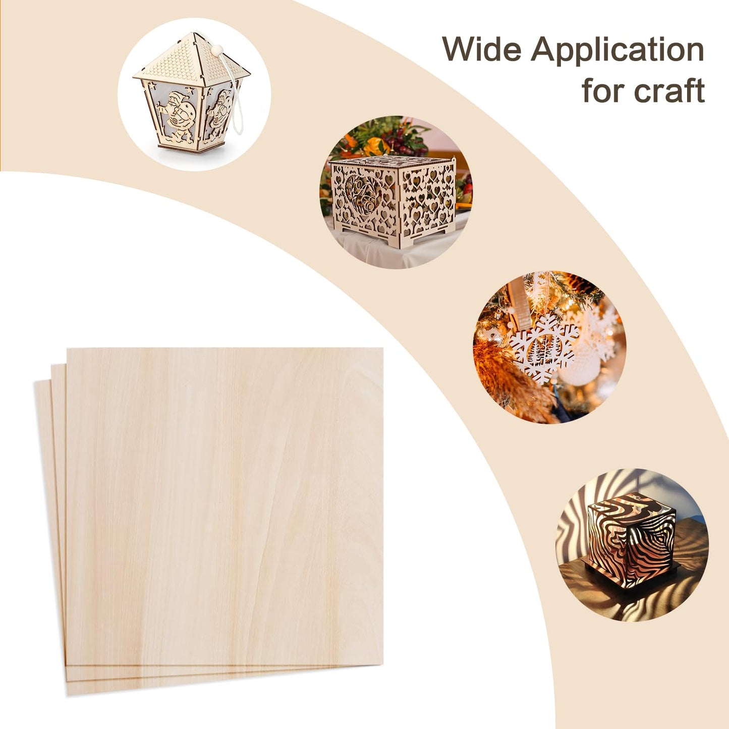 Balsa Wood Sheet, 24 Pack Plywood Sheets, Basswood Sheets 12X12X1/16 Inch, Unfinished Wood Boards Blanks for Laser Cutting, Engraving, Burning, Crafts((H305/17-24)