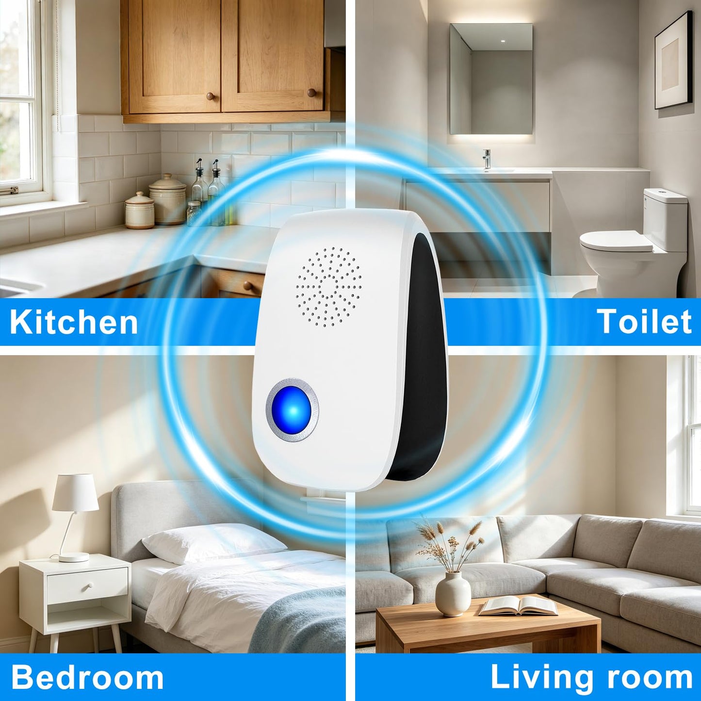 2026 Upgraded Ultrasonic Repeller 8 Packs, Indoor Repellent for Mouse, Roach, Ant, Rodent, Bugs, Mosquito, Spider Repellent for House Garage Warehouse Kitchen