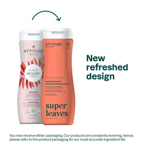 ATTITUDE Colorlast Hair Shampoo, EWG Verified, For Color Treated Hair, Protects Color, Naturally Derived Ingredients, Vegan and Plant Based, Avocado Oil and Pomegranate, 473 mL (Pack of 6)