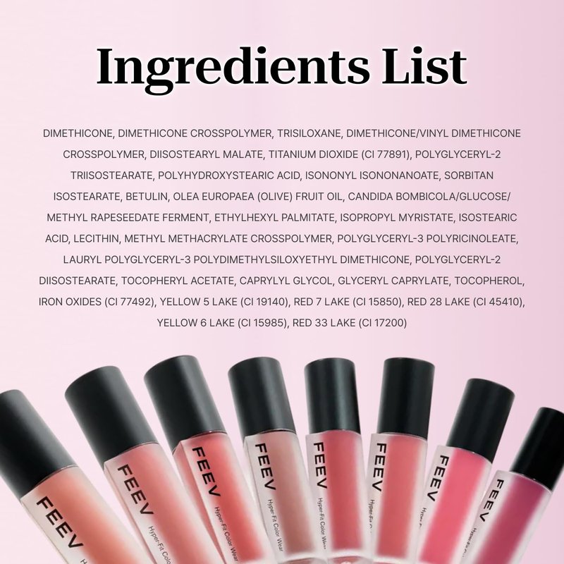 Feev Hyper Fit Color Wear Lip Tint, Long Lasting Matte Velvet Lip Stain with Olive Oil, Lightweight Non-Sticky Blurring K-Beauty Formula, Pink Whistle (0.12 Oz, 3.5 g)