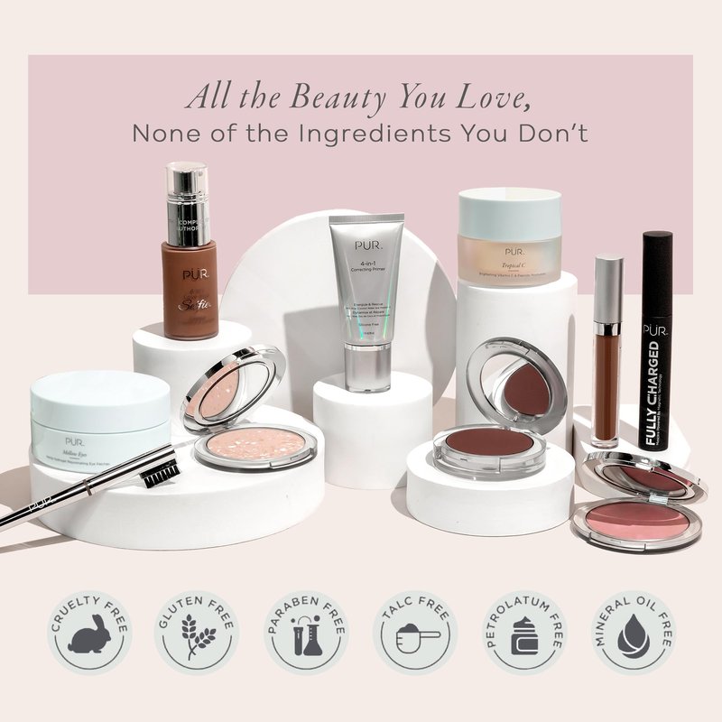 PÜR MINERALS 4-in-1 Love Your Selfie Longwear Foundation & Concealer, Full Coverage Liquid Foundation, Hydrating Formula, Cruelty Free