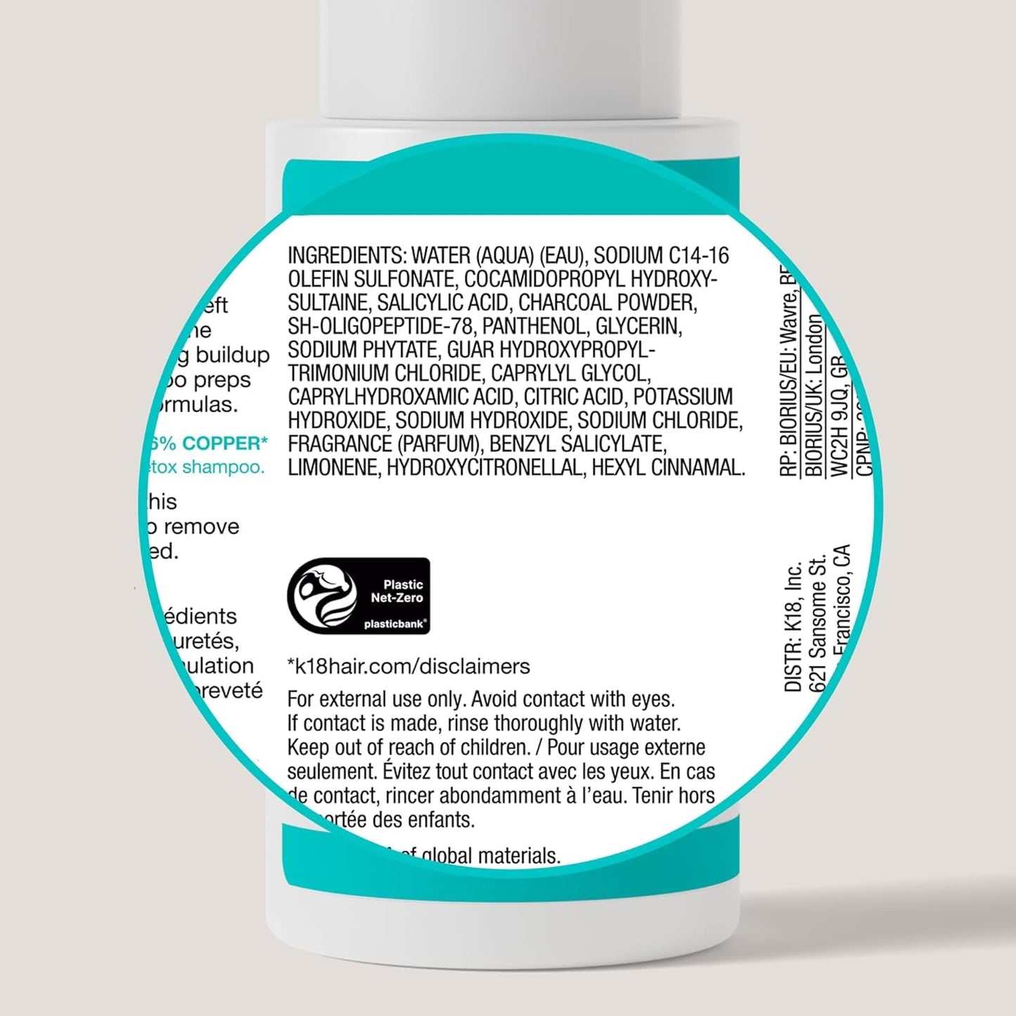 K18 PEPTIDE PREP™ Color-Safe Detox Clarifying Shampoo, Non-Stripping, pH-Optimized Cleanse, Removes Product Buildup, Dirt, Oils & Metals, 16 Fl Oz