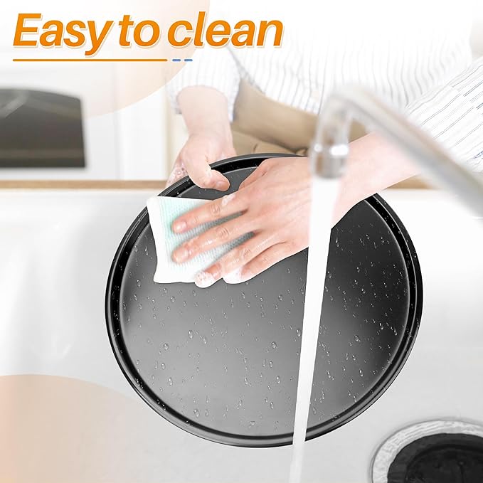 13 Inch Nonstick Pizza Pan Fit for Breville Smart Oven BOV800XL, BOV845BSS Countertop Oven Accessories Round Pizza Tray Replacement, with 50 Pcs Parchment Paper Sheets(Heavy Carbon Steel)