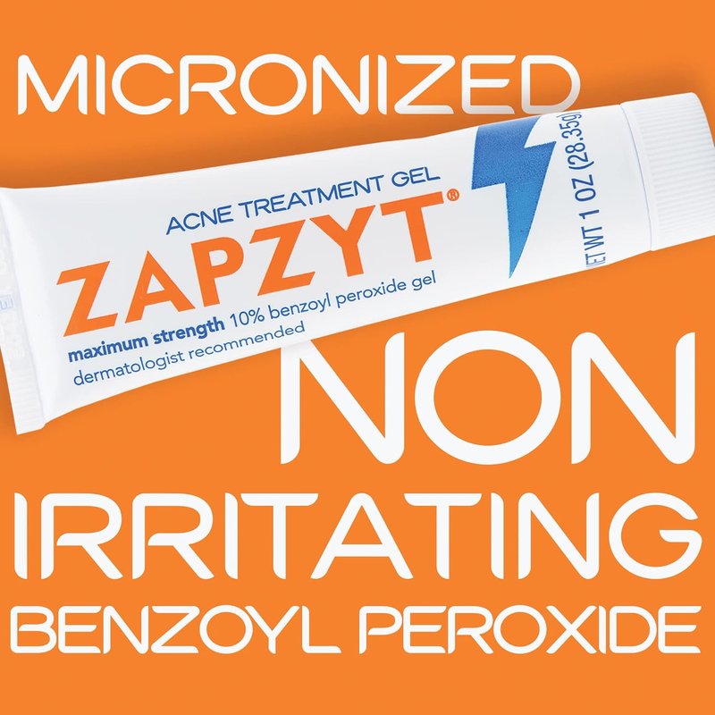 Zapzyt Acne Treatment Gel - Maximum Strength Formula for Clear Skin | 1.0 oz (Pack of 6)