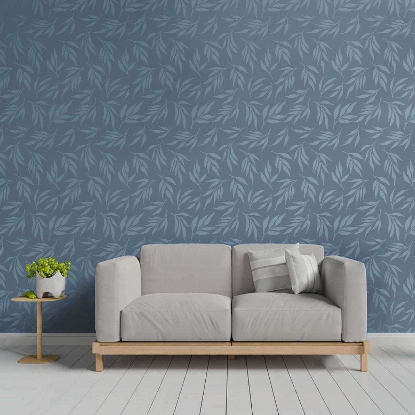 GSS Designs Leaf Wall Stencils for Painting Repeatable Pattern for Wallpaper Wall Decor 12x16Inch Large Allover Stencils for Painting Botanical Leaves Stencils for Wall Furniture DIY Crafts