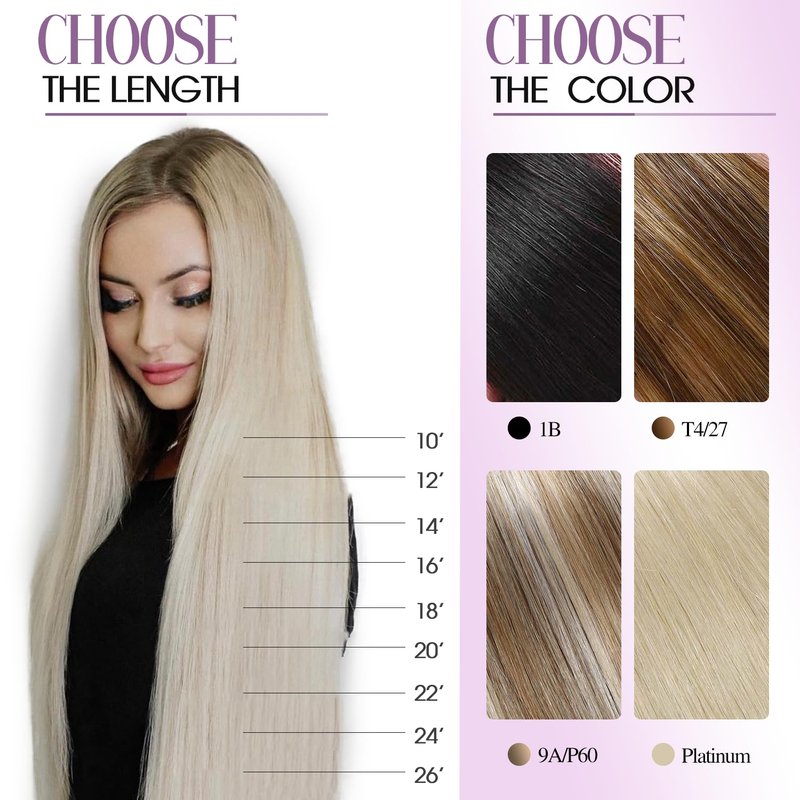FANCEE OVO Hair Extensions Real Human Hair PU Holes Wefts with Micro Beads Blonde Highlight Volume Upgrade Butterfly Seamless Weft Invisible Beaded Hair Extension with Tools(40g 20Pcs, 14 Inch)