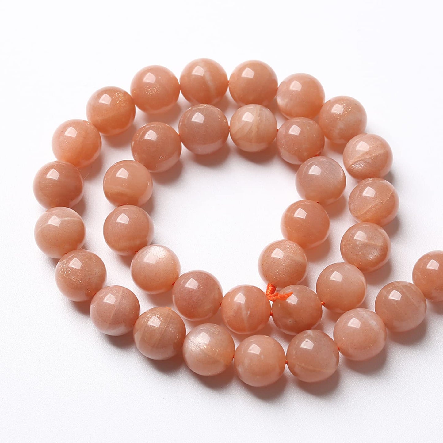 8MM 45PCS Natural Stone Sunstone Gemstone Loose Beads for Jewelry Making DIY Bracelet Crystal Beads