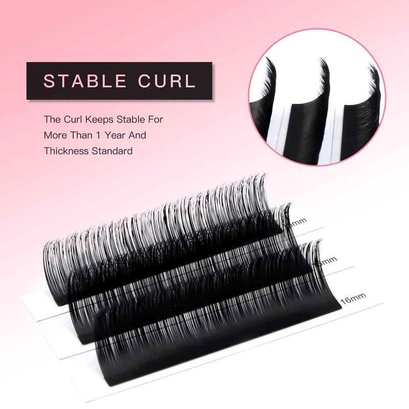 TDANCE Lash Extension Matte Black Eyelash Extension C CC D DD J B L Curl Volume & Classic Lash Extensions 0.03-0.18mm Thickness Professional Salon Use(0.03-DD,16 mm)