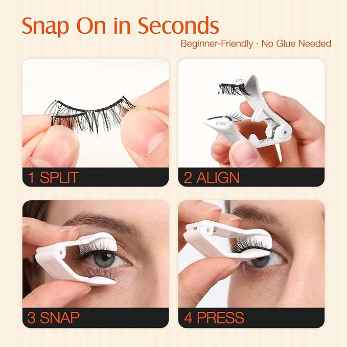 LASHVIEW Upgrade Magnetic Eyelashes with Applicator Soft Magnetic Eyelashes Natural Look Reusable No Glue Needed Easy to Wear and Remove (YT48)