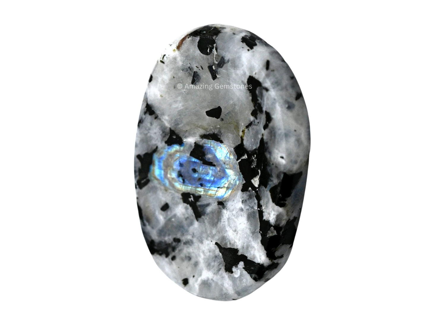 Amazing Gemstone Rainbow Moonstone Worry Stone Crystals, Healing Stones