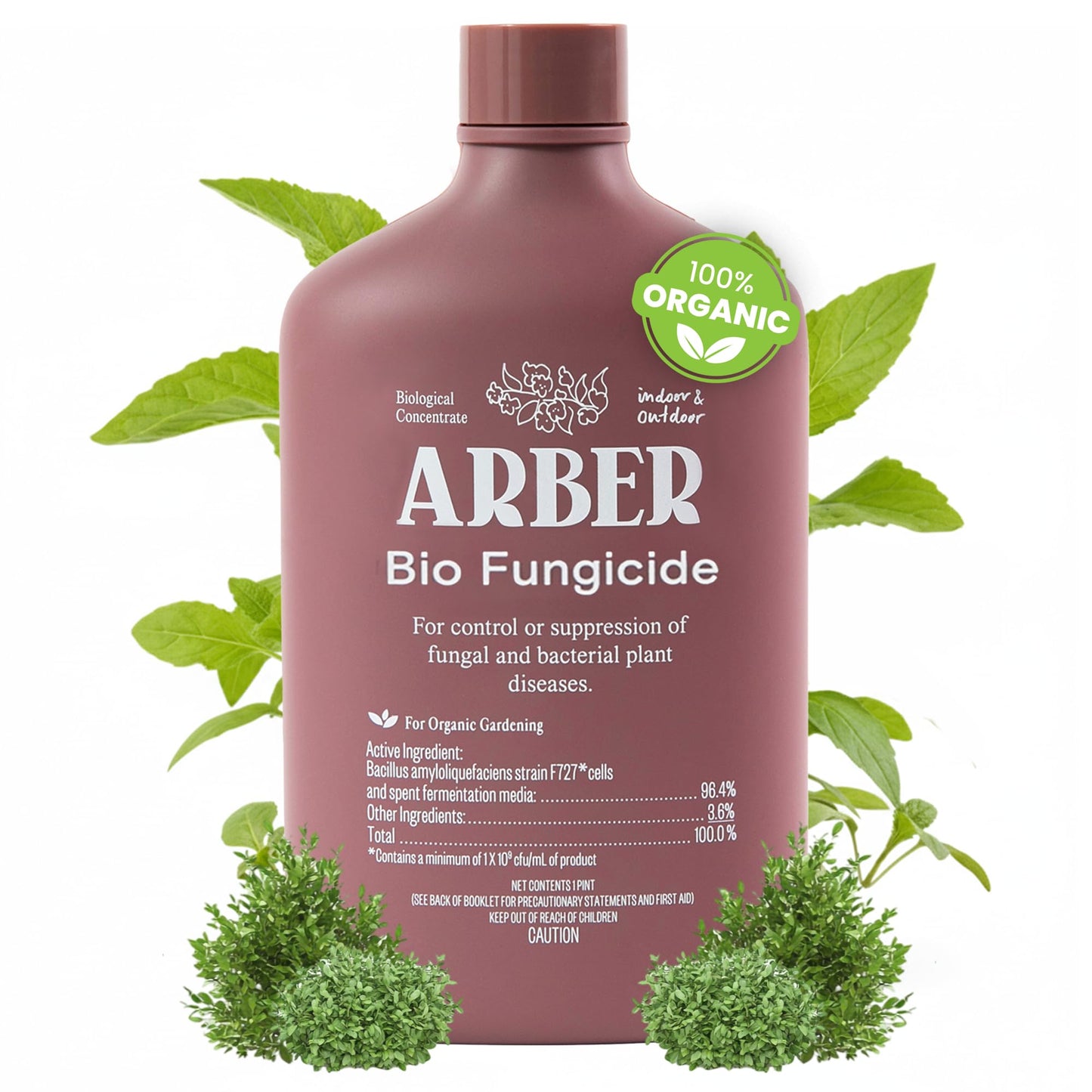 Organic Fungicide for Plants â Liquid Concentrate for Indoor & Outdoor Use; Treats Powdery Mildew, Leaf Spot, Root Rot & Lawn Diseases; Mushroom & Rust Control; Safe Around Kids, Pets & Pollinators