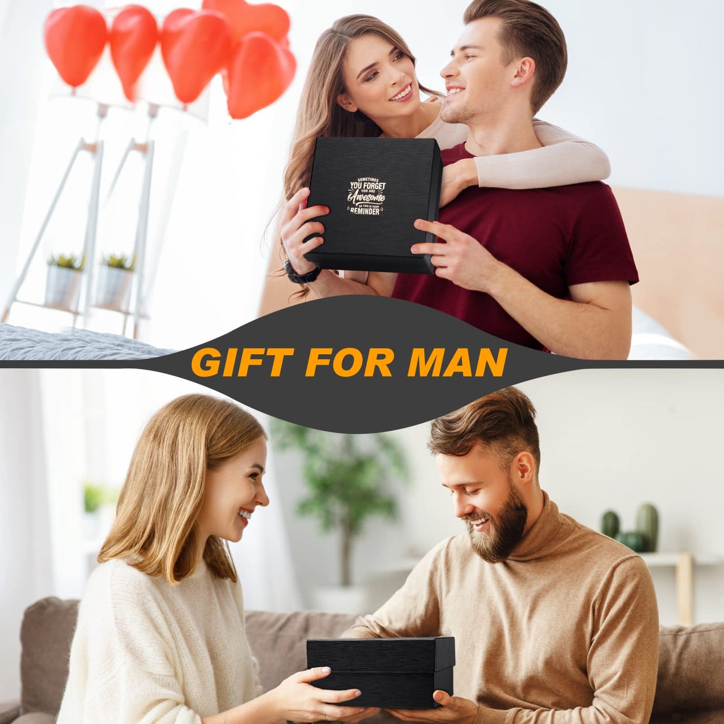Gifts for Men - 6-in-1 Gift Set with Stainless Steel Tumbler,Multi-Tool Knife,LED Gloves & Tool Pen Keepsake Box | Last Minute Birthday, Father's Day Anniversary Box Gifts for Dad,Husband