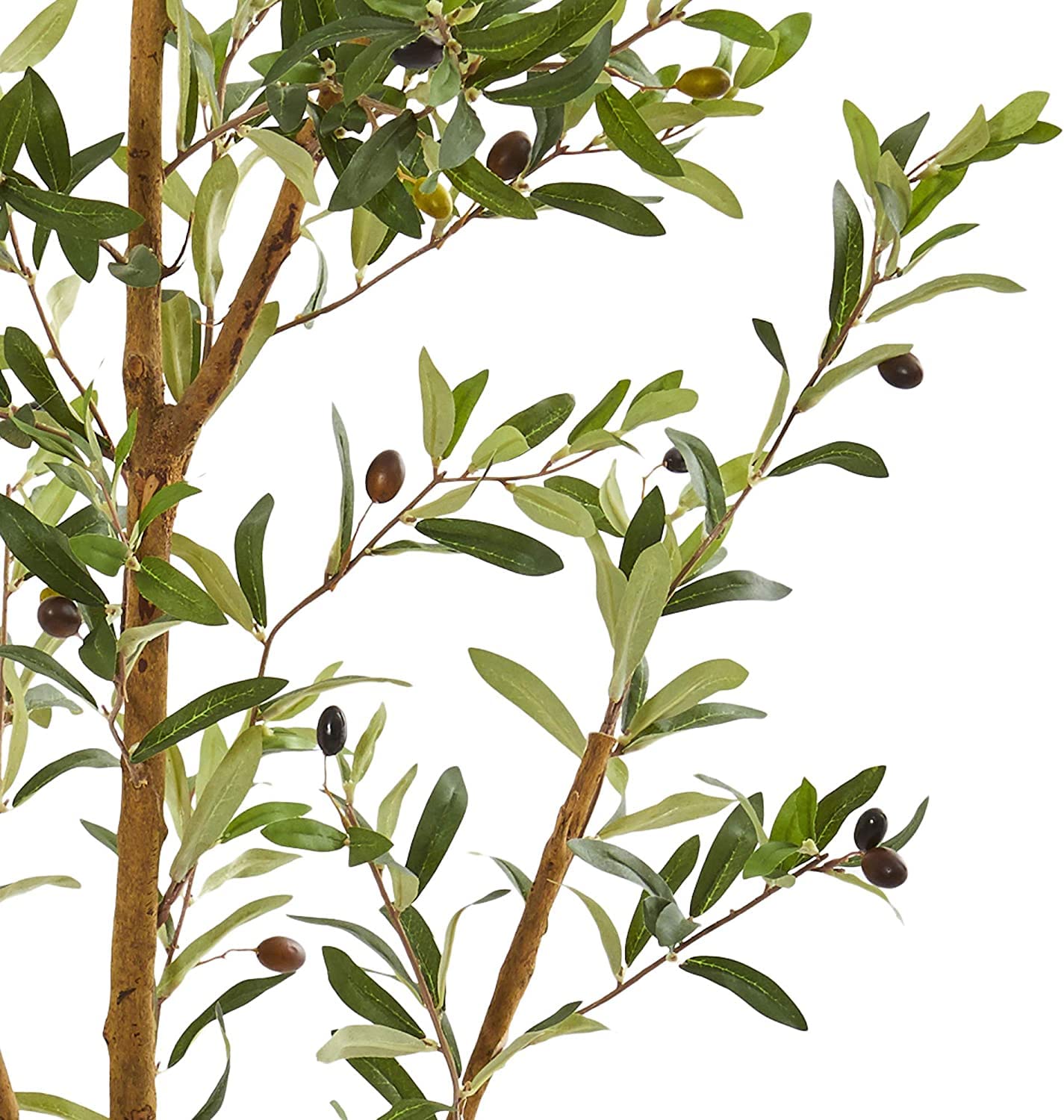 Nearly Natural 82in Artificial Olive Tree, Faux Greenery with Lifelike Branches for Indoor Home Decor