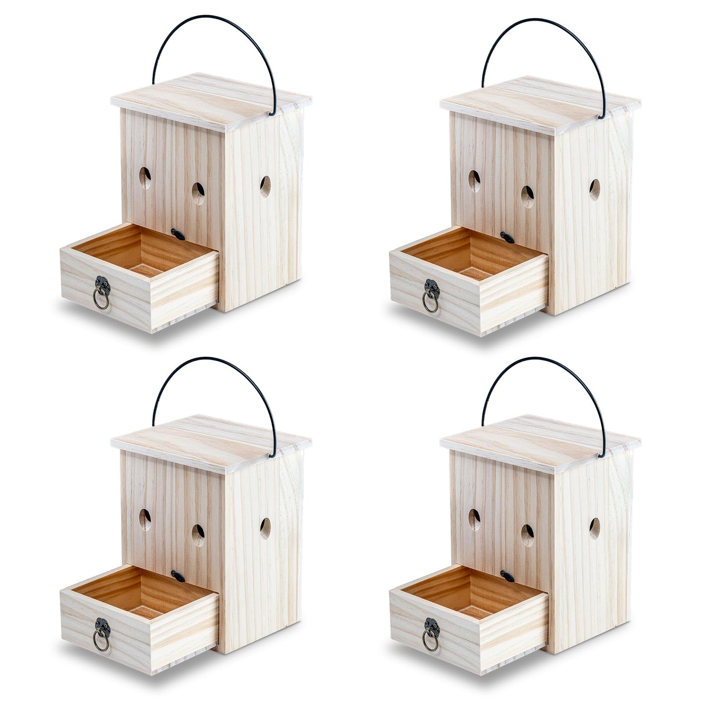 Carpenter Bee Traps for Outside 4PACKâ Durable, Weather-Resistant, Eco-Friendly Wooden Wasp Trap for Outdoor Use
