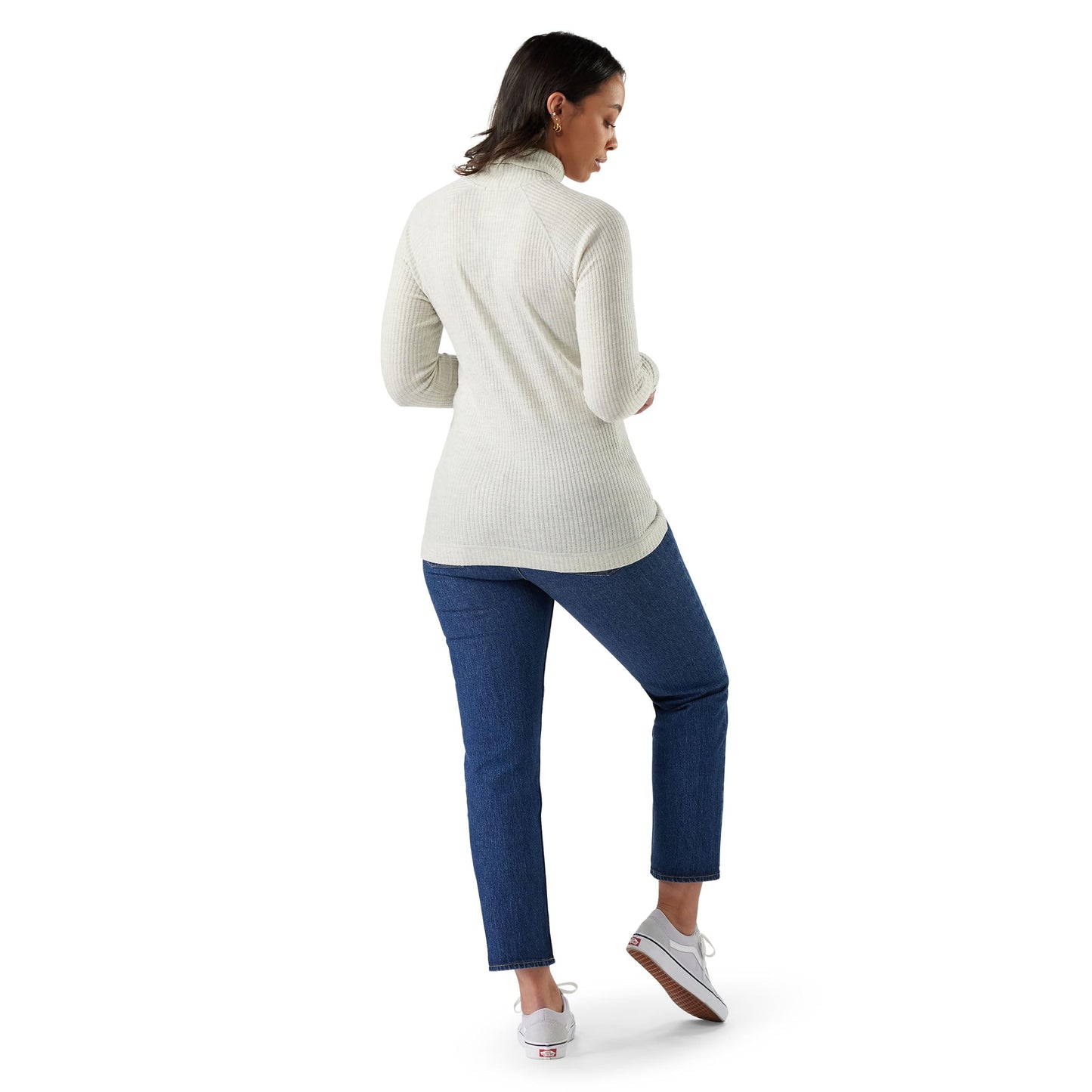 SmartWool Womens Thermal Merino Rib Turtleneck, Ash Heather, Medium