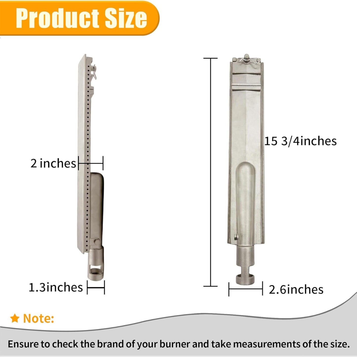 Fenluqi 4-Set 15 3/4 Heavy Duty Cast 304 Stainless Steel Grill Burners for Bull, Premium Outdoor Bull BBQ Gas Grill Replacements Parts for Cal Flame P-Series, Aussie, Thermos, Turbo, Beefeater