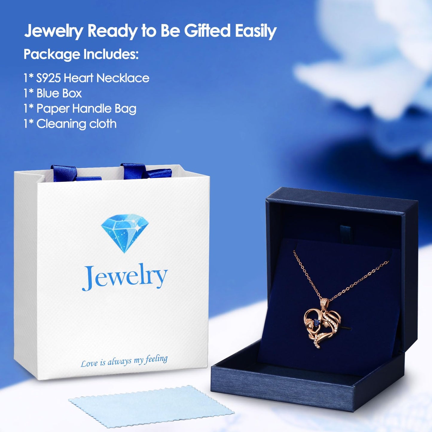 Zifeel Mothers Day Gifts for Mom Wife Her Grandma, S925 Sterling Silver Birthstone Necklaces Jewelry for Women, Mother's Day Love Heart Pendant Necklace for Anniversary Birthday Christmas Day