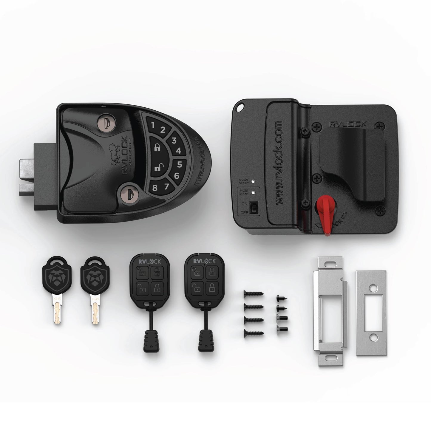 RVLOCK V4 Durable Metal RV Door Lock with Keypad and Remote, Premium Replacement for Trailers, Secure and Convenient Keyless Camper Door Lock Replacement, Patented Security Technology