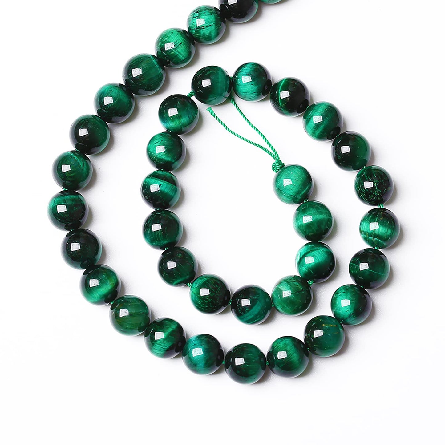 6mm 60PCS Natural Green Tiger Eye Stone Beads Spacer Round Loose Beads for Jewelry Making DIY Bracelet Accessories Strand 15 inches