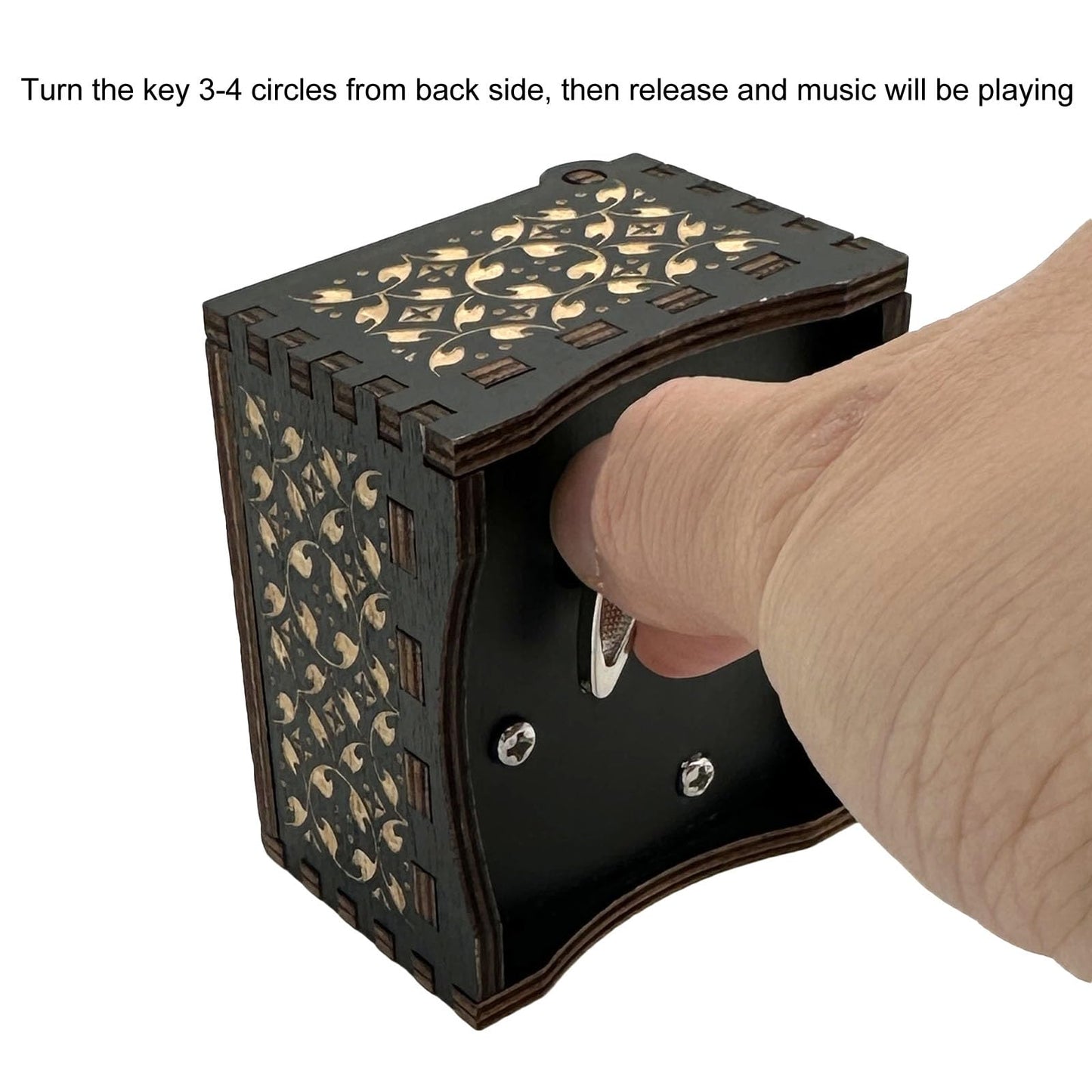 Pursuestar Wind Up Music Box Play Song of Storms, Antique Engraved Wood Mechanism Musical Gifts for Anime Fans Birthday Christmas Valentine's Day