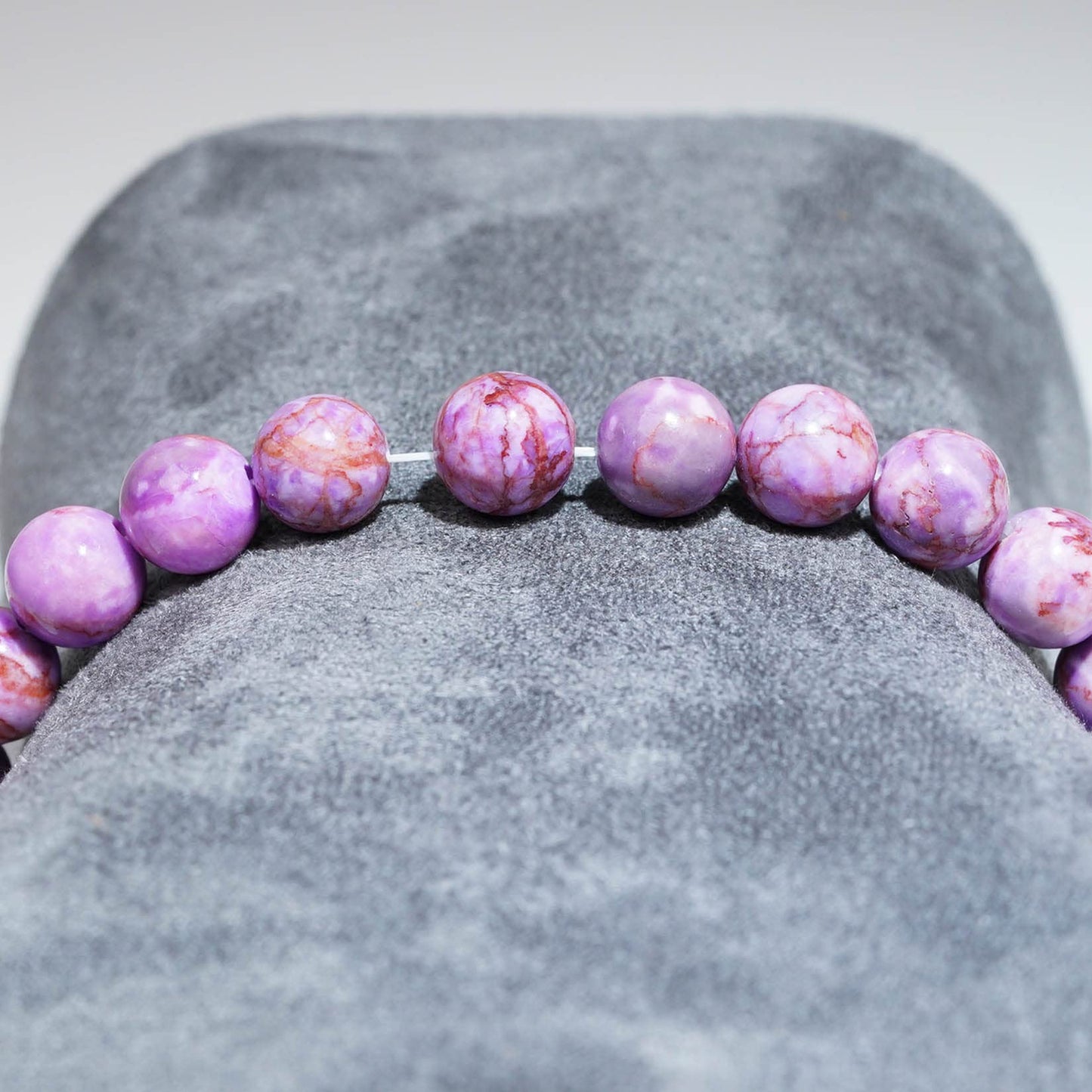 DAZCOLO 8mm Natural Gemstone Stretch Bracelet, Handmade Unisex Crystal Bracelets for Meditation, Yoga, Spiritual Healing & Positive Energy (Purple Turquoise Magnesite)