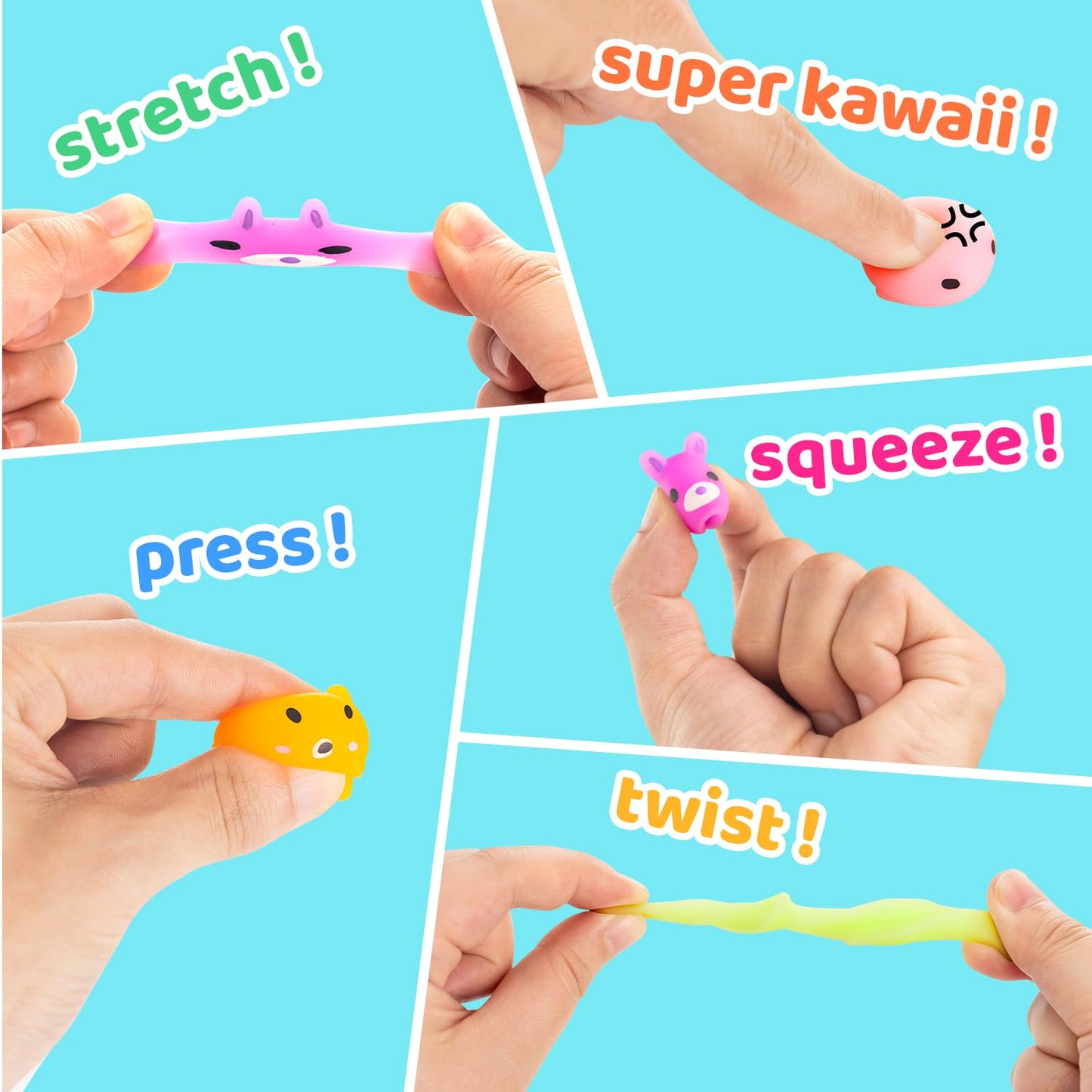 Dioju 200 Pcs Mochi Squishy Toy, Mini Kawaii Squishies Bulk Sensory Fidget Toys Goody Bag Party Favors for Kids, Classroom Prizes Pinata Filler Carnival Stocking Stuffers Christmas Birthday Gifts