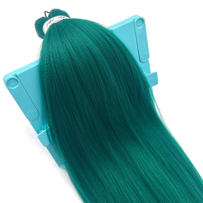 Ai Yuchen Pre Stretched Braiding Hair Green Knotless Teal Braiding Hair Pre Stretched Colored Hair Extensions for Braiding Box Braids Prestretched Braiding Hair 26 inch