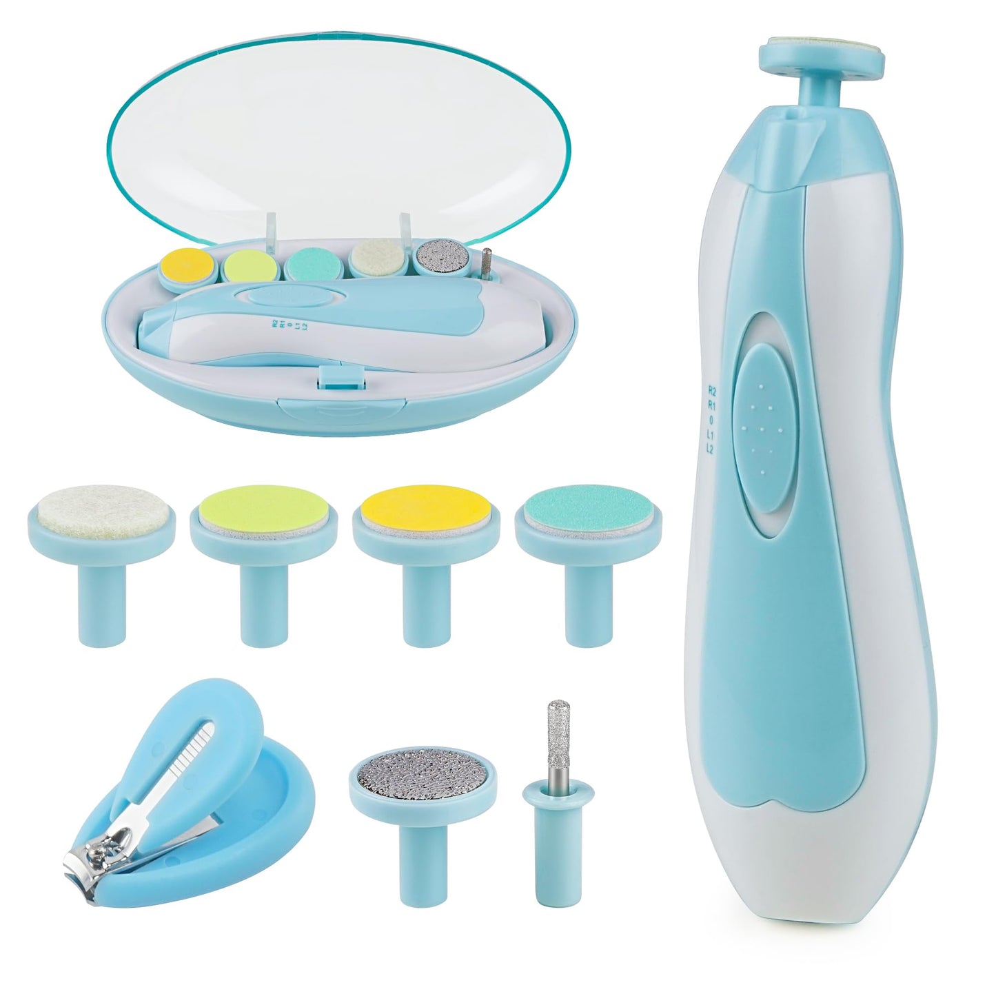 OTTOLIVES Baby Healthcare and Grooming Kit, 24 in 1 Baby Electric Nail Trimmer Set Newborn Nursery Health Care Set for Newborn Infant Toddlers Baby Boys Girls Kids Haircut Tools (0-3 Years+) (Pink)