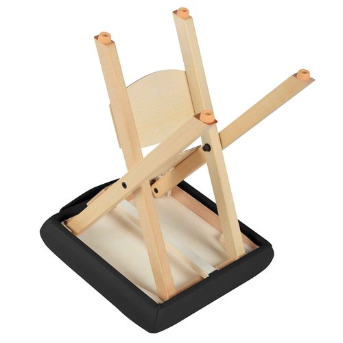 Master Massage Tables Lightweight Wooden Handy Folding Massage Stool, Black