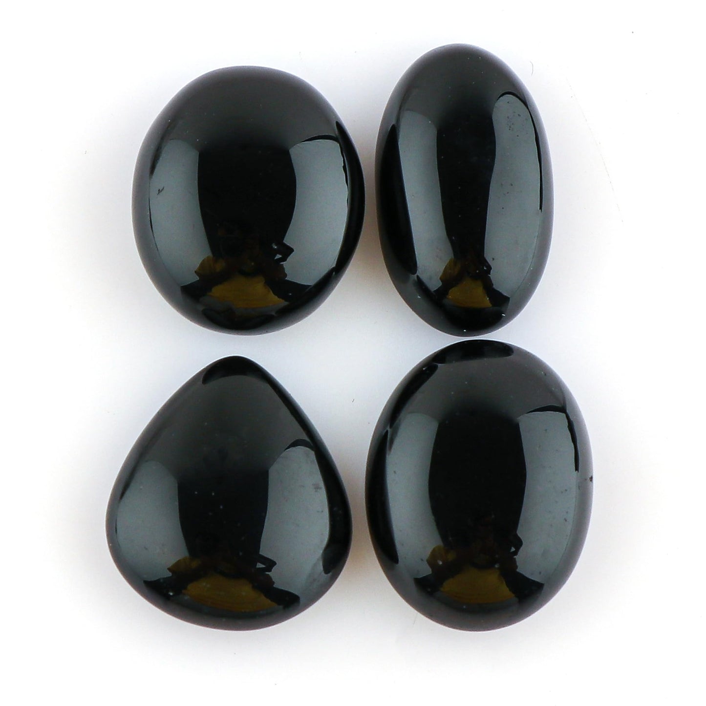 CRYSTALINES 4-5pcs, Wholesale Natural Black Agate Gemstones, Assorted Bulk Flatback Cabochon Stone, Polished Loose Supplies for Jewelry Making, Healing Crystals, Wire Wrap, Gem Collection