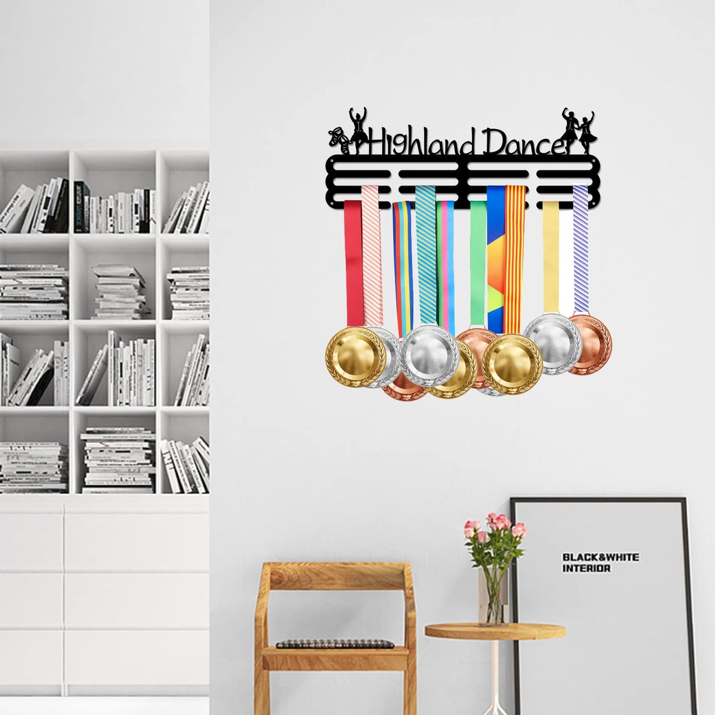 SUPERDANT Dance Medal Hanger Highland Dance Sports Medal Holder for 60+ Hanging Medal Rack Awards Sports Ribbon Holder Display Wall Hanging Athlete Gift