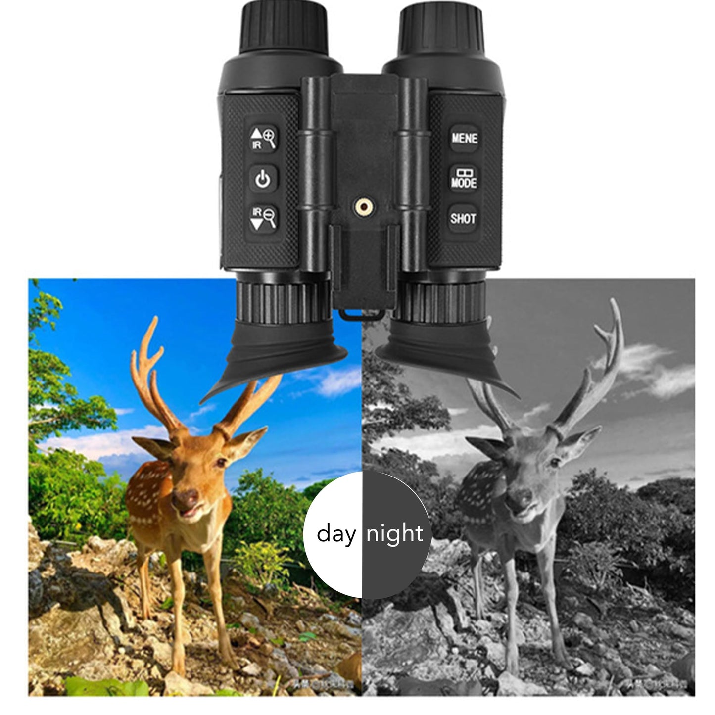 4K Night Vision Goggles, Head-Mounted Binoculars for Hunters, Infrared NVG, 1X to 8X Digital Zoom, Nightvision Scope Infrared Goggles for Hunting