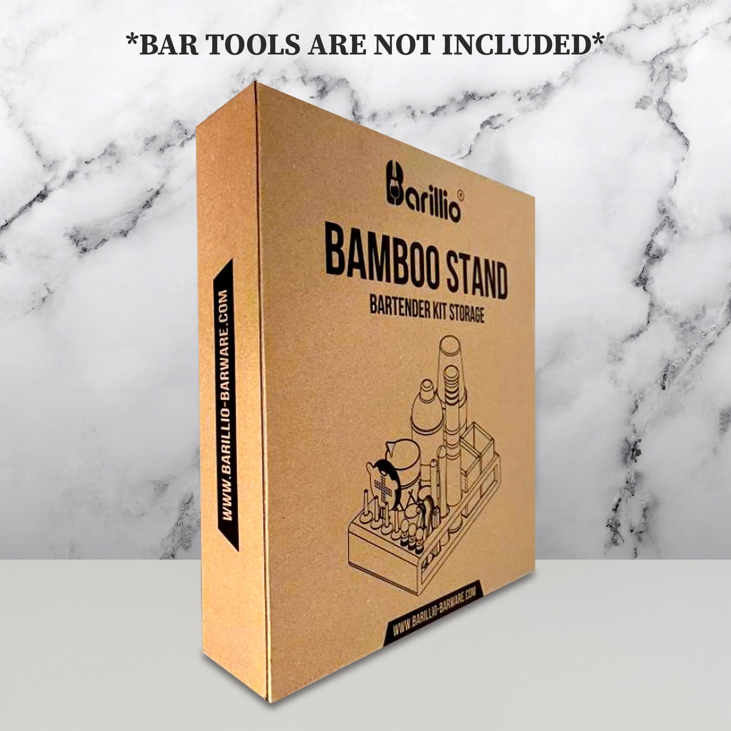 Barillio Bamboo Stand for Bartender Kit Storage (Bar Tools are Not Included) | Cocktail Shaker Set Wood Holder | Perfect Match with Barillio Complete Bar Tool Set