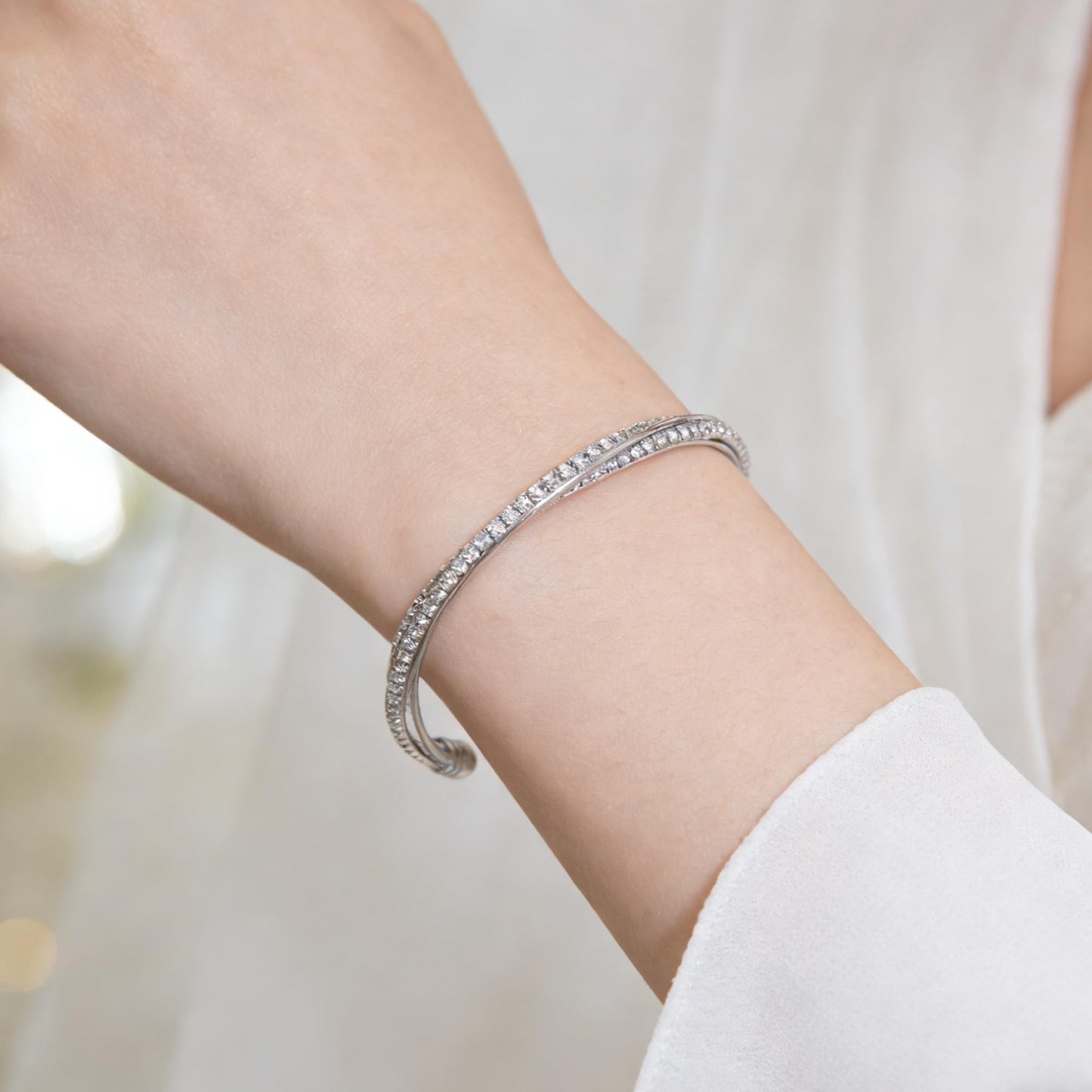 Rose Gold Bridesmaid Bracelets for Women Rhinestone Clear Crystal Dainty Bracelet Bangle Sparkly Cute Bridesmaid Wedding Gifts Jewelry Birthday Party (rose gold)