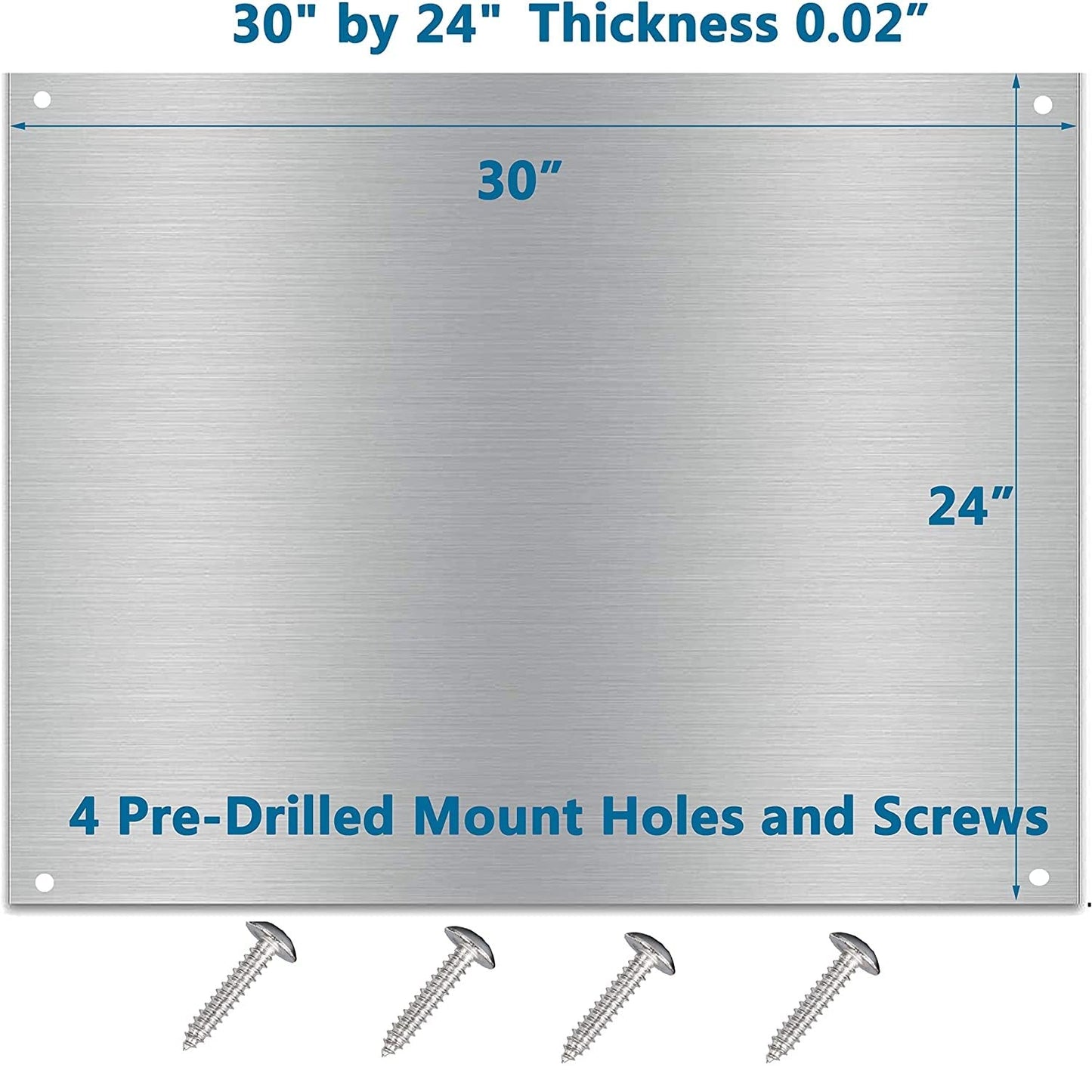 24 x 30-inch Reversible Stainless Steel Backsplash for Kitchen wall,Splatter Guard and Cooking Shield, Range Hood Accessories to Keep Kitchen Clean, Four Pre Drilled Holes for Easy Installation