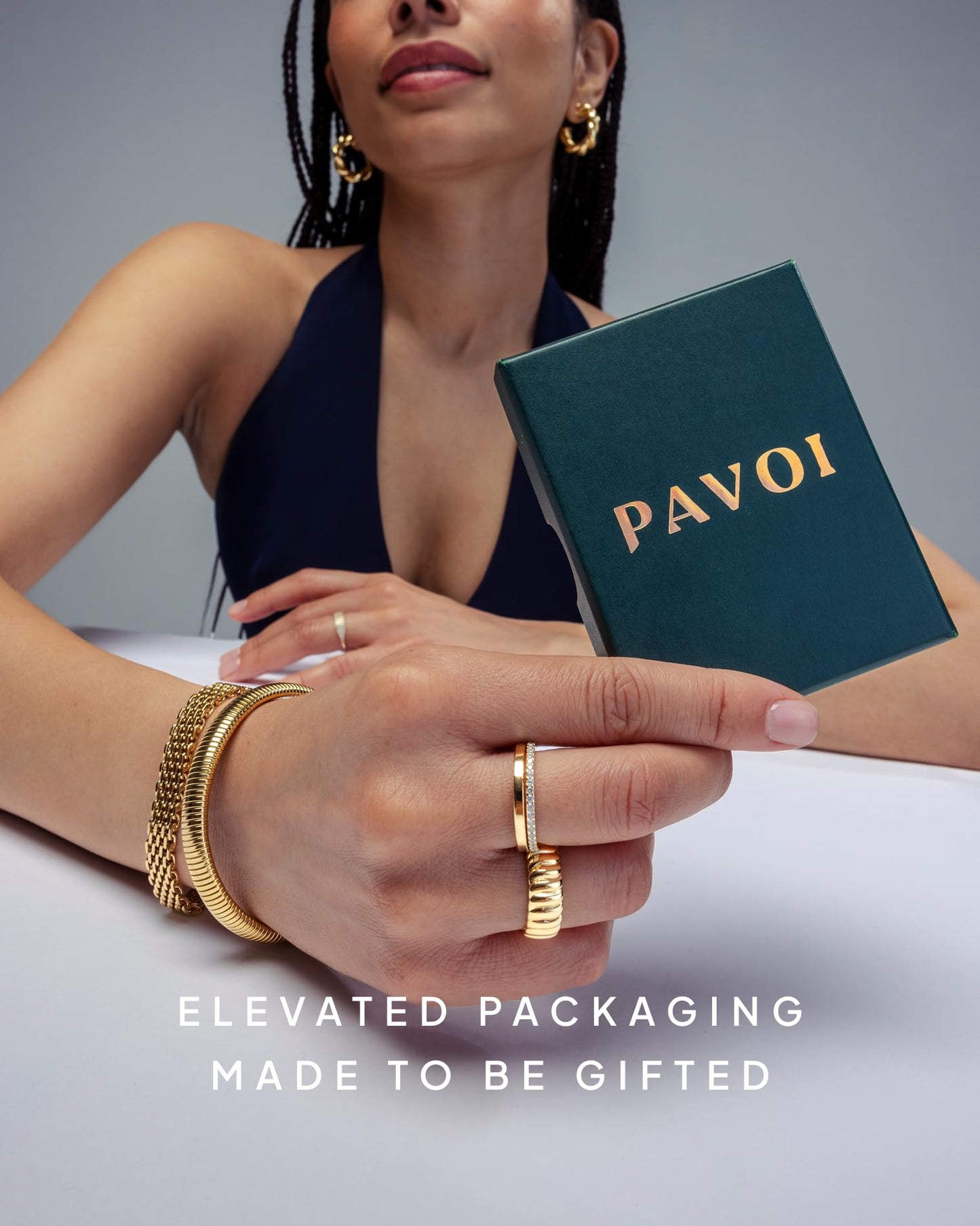 PAVOI 14K Gold Convertible Link Huggies (White Gold)