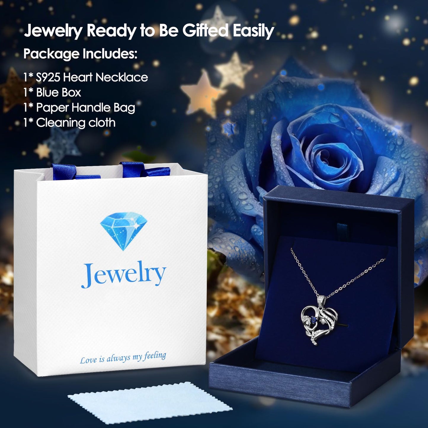 Zifeel Mothers Day Gifts for Mom Wife Her Grandma, S925 Sterling Silver Birthstone Necklaces Jewelry for Women, Mother's Day Love Heart Pendant Necklace for Anniversary Birthday Christmas Day