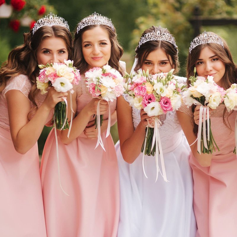 BBTO 10 Pcs Crystal Tiaras and Crowns for Women, Rhinestone Princess Crowns with Combs Birthday Queen Tiaras for Graduation Prom, Wedding, Bachelorette Party, Pageant Hair Accessories(Silver)