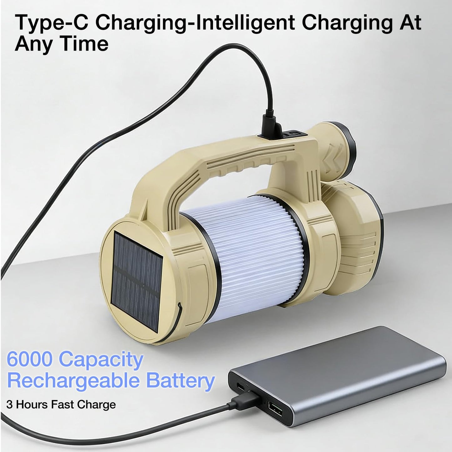 Rechargeable LED Lantern, Camping Essentials, 800LM, Hanging Solar Charging๏ผ9 Light Modes, IPX6 Waterproof, Lantern Flashlight for Hurricane Emergency, Hiking, Home and More, USB Cable Included