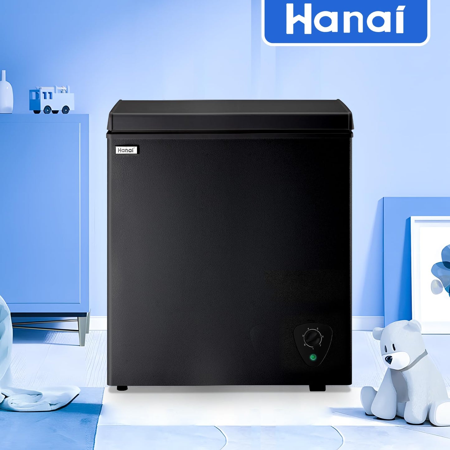 WANAI Chest Freezer Large Compact Deep Freezers Fast Freezing Freezers for Home Office Dorm, Apartment Size Freezr with Removable Basket, Wheels & Adjustable Feet, 7 Temp from -12℉ to 50℉, White