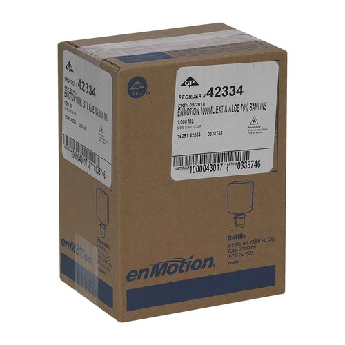 ENMOTION® GEN2 E3-RATED MOISTURIZING FOAM HAND SANITIZER DISPENSER REFILLS BY GP PRO (GEORGIA-PACIFIC), FRAGRANCE FREE, 2 BOTTLES PER CASE