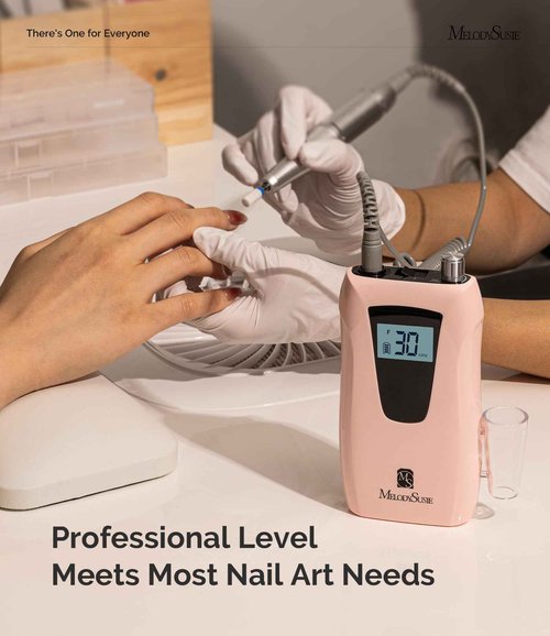 MelodySusie Entry-Level Clip-On Cordless Nail Drill, SC320D 30000RPM Essential E-File with LCD Display for Manicure Shaping & Gel Removal, Perfect for Training, Nail Art Practice & Home Use