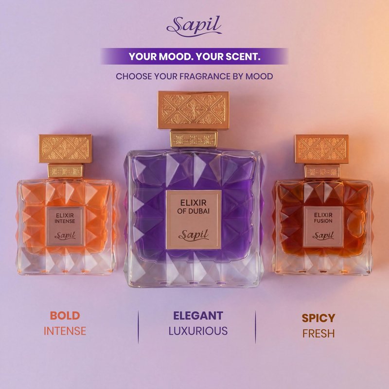 Sapil Elixir of Dubai Eau de Parfum – Long Lasting Unisex Amber Gourmand Perfume | Cocoa, Amber & Vanilla Notes | Warm Luxurious Signature Fragrance | 3.4 oz / 100ml