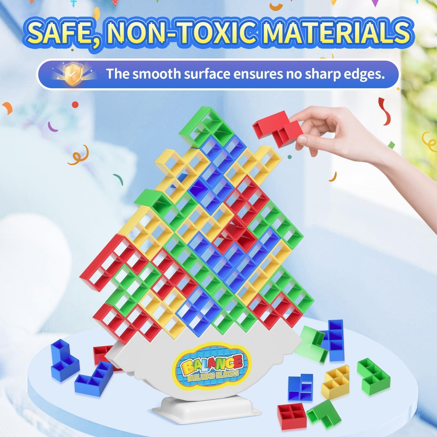 Ziogogco 48 Pcs Game Gifts, Balance Stacking Blocks Game,Perfect for Family, Parties, Travel,Boys Girls Gifts,Novelty Toy Gift for Kids or Friends