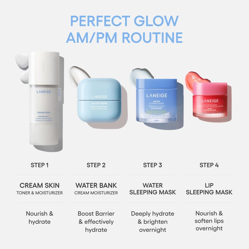 LANEIGE Water Bank Blue Hyaluronic Cream Moisturizer Mini: Hydrating Korean Face Cream with Squalane & Ceramide for Skin Barrier Support, Dermatologist-Tested