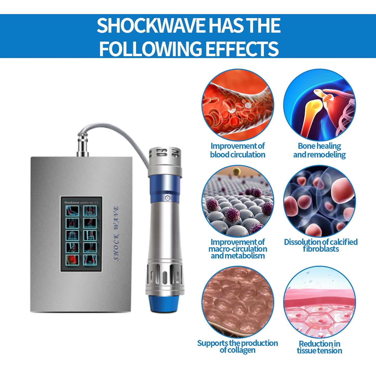 Electric Shockwave Therapy Machine for Body Shock Wave Therapy Device Muscle Relaxation Tool for Pain Relief Body Massager Focused Shockwave Therapy Machine