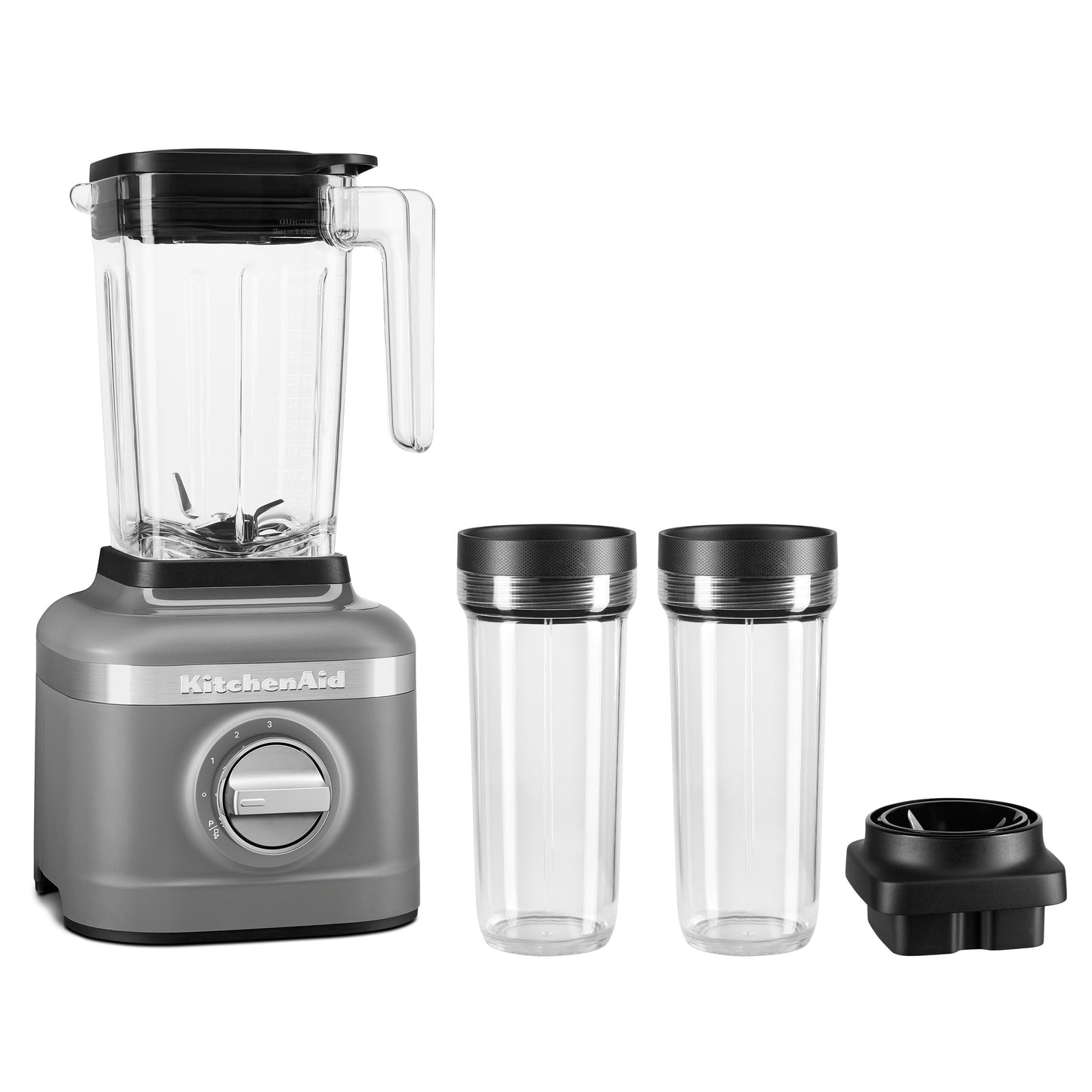 KitchenAid K150 48oz Ice Crushing Blender with Personal Jars, Variable Speed Corded Hand Blender with Blending Jar