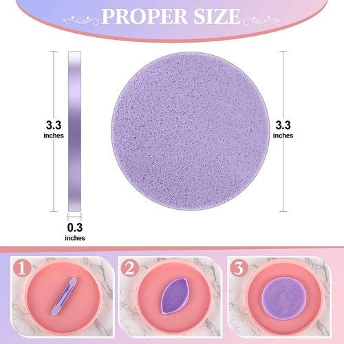 Gerrii 960 Pcs Compressed Facial Sponges Bulk, Round Face Cleansing Sponge, PVA Facial Exfoliating Pads for Estheticians Women Girls Makeup Removal, Washing Face, Beauty Mask Spa, 4 Colors