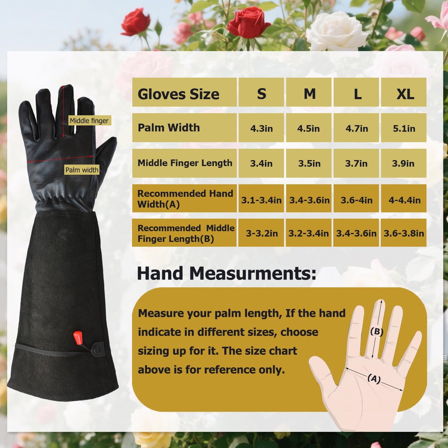 GLOSAV Gardening Gloves, Professional Puncture Proof Gloves for Rose Pruning & Cactus Trimming, Long Leather Garden Gloves Gifts for Women & Men- Full Grain Pigskin (Thorn Proof) (Large, Black)