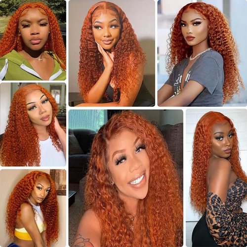 Giginger Bundles Human Hair 16 18 20 inch Orange Deep Wave Bundles 350 Color Human Hair Unprocessed Quick Weave Soft Sewn In Hair Extensions for Black Women